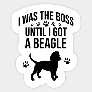 I was the boss until I got a beagle Sticker